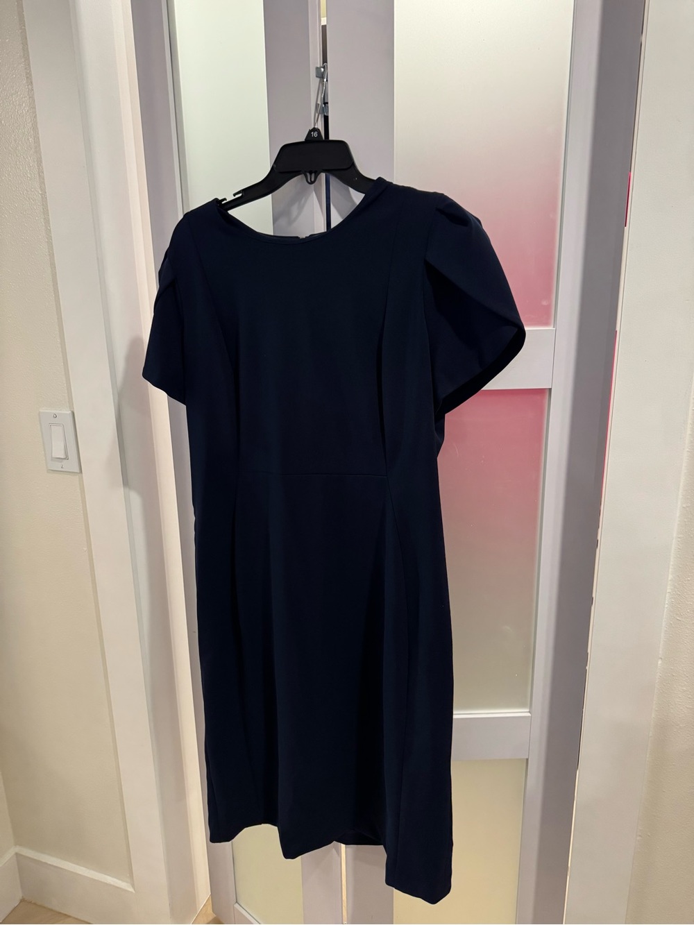 Calvin Klein Navy Short-Sleeve Midi Dress